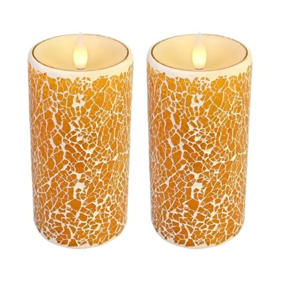 Glass Flameless  Candles Flickering with Remote Timer