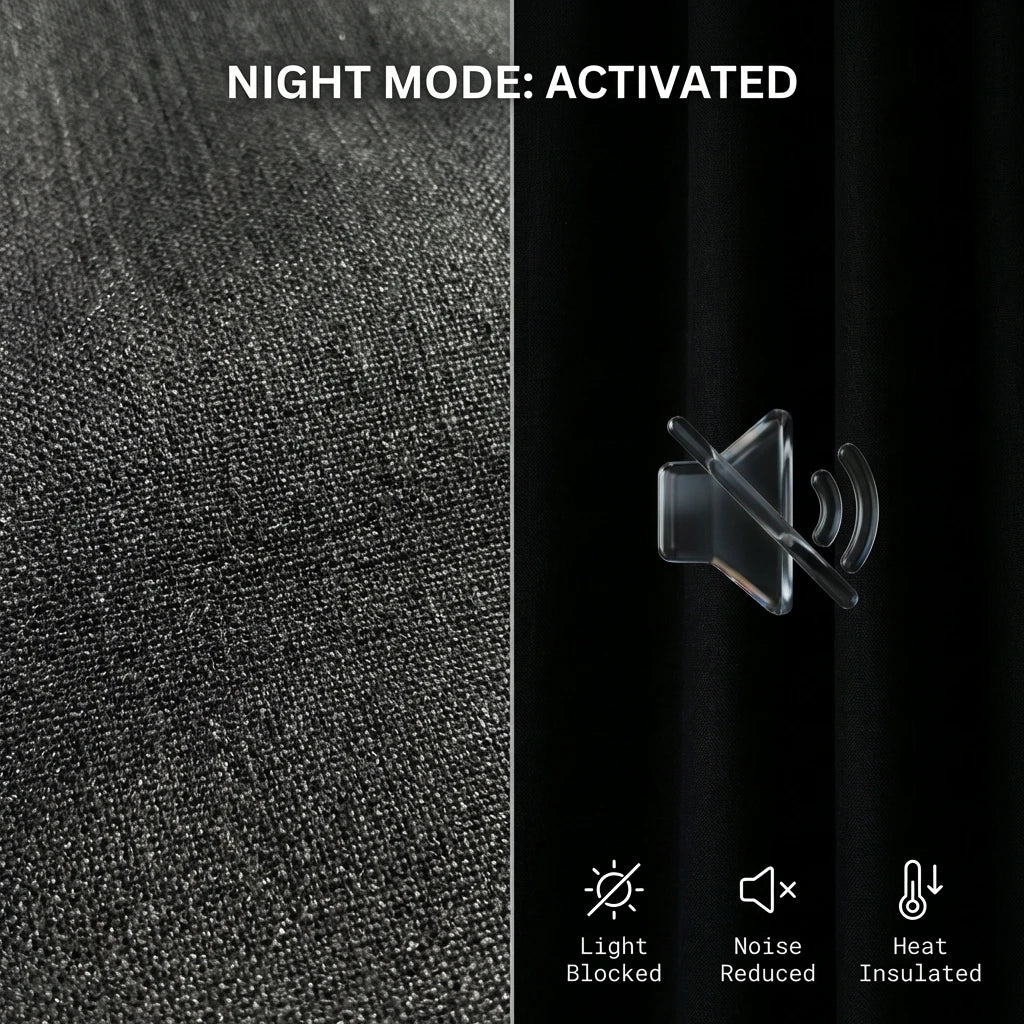 100% Light Blocking Linen Texture Curtains