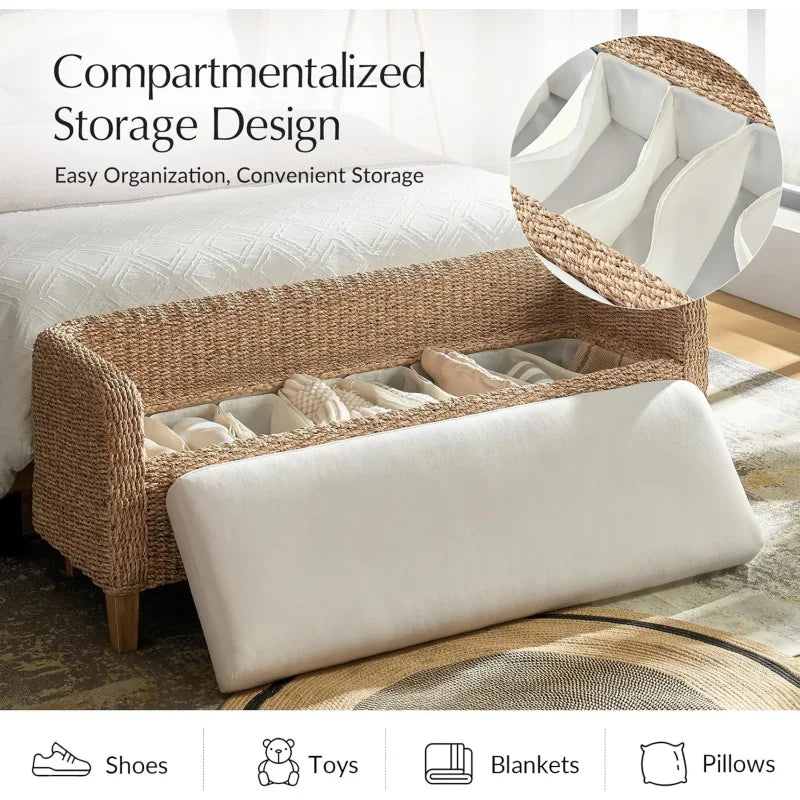 Rattan Storage with Backrest/End of Bed