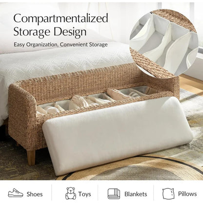 Rattan Storage with Backrest/End of Bed