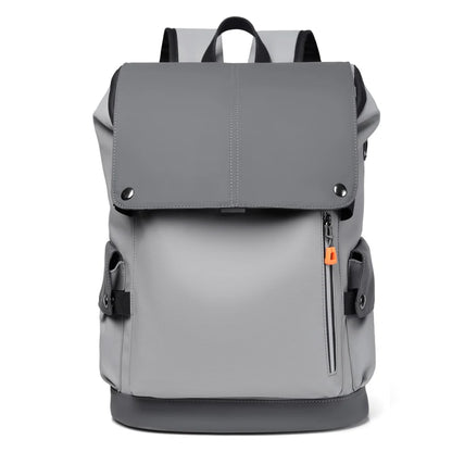 Leather Waterproof Men's Laptop Backpack USB Charging