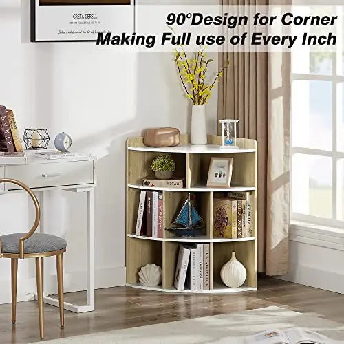 3-Tier Corner Cabinet With 8 Cubbies Storage Organizer