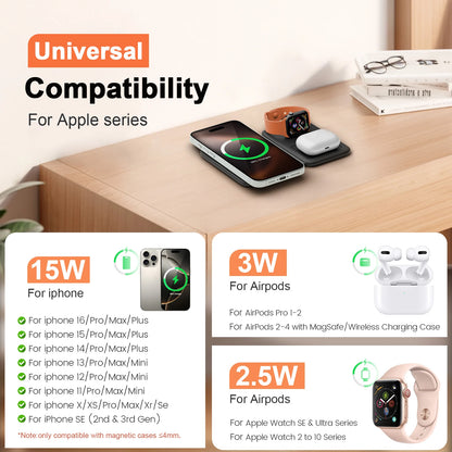 15W Wireless Chargers Magnetic Foldable Stand Pad Dock