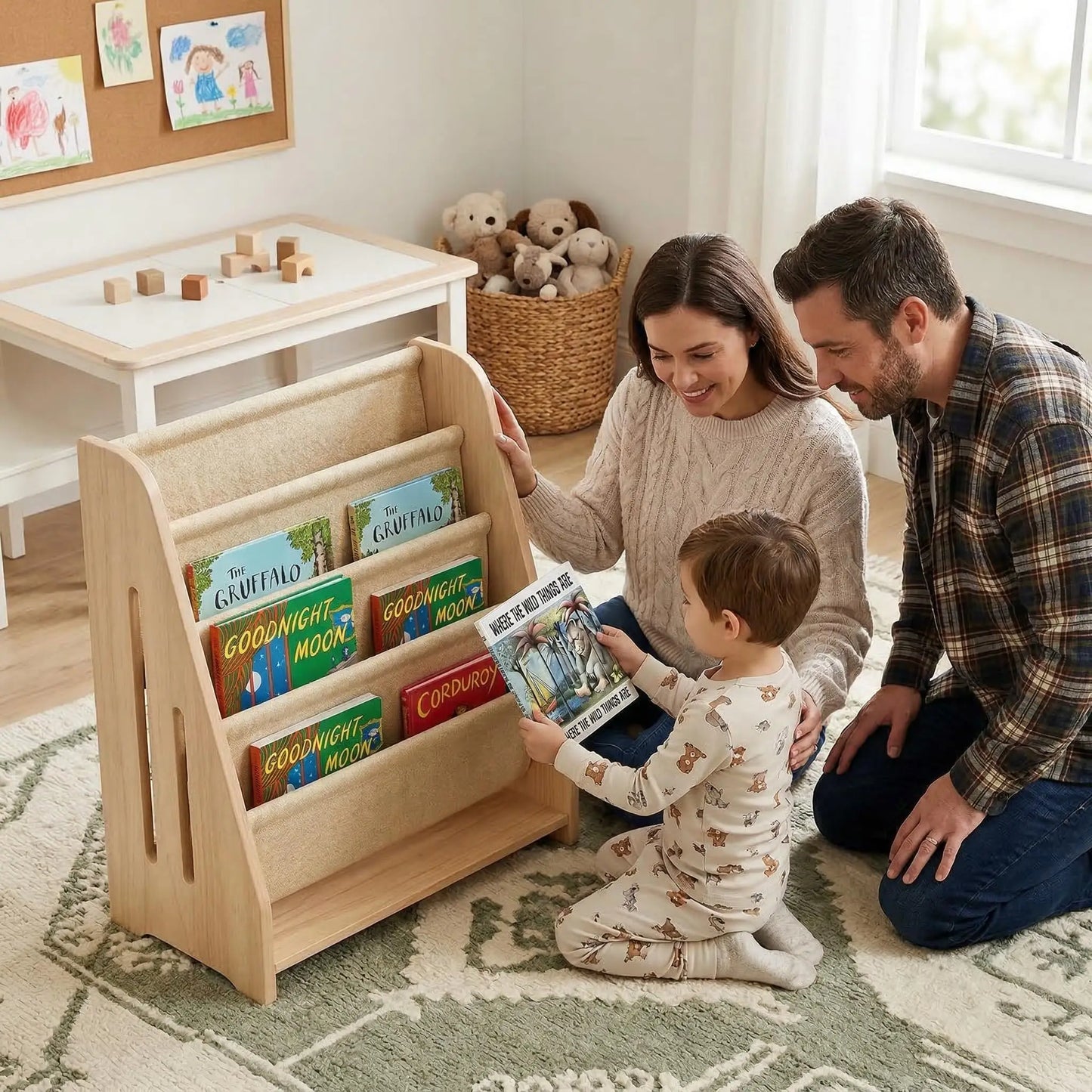 Wooden 5 Tier Bookshelf Modern Style