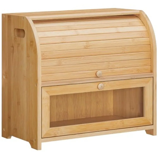 Bamboo Bread Box for Kitchen Countertop