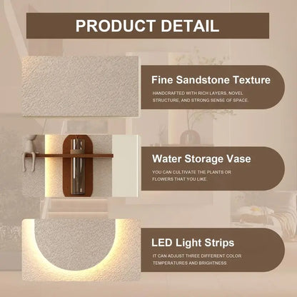 Adjustable 3-Color LED Sandstone Wall Decor
