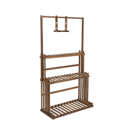 3-Tier Wood Hanging Plant Stand Rack Holder