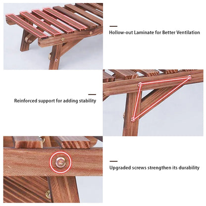 3 Tier Ladder Shelf Wood Plant Stand Organizer