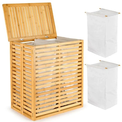 Bamboo Foldable Bedroom and Bathroom Laundry Basket