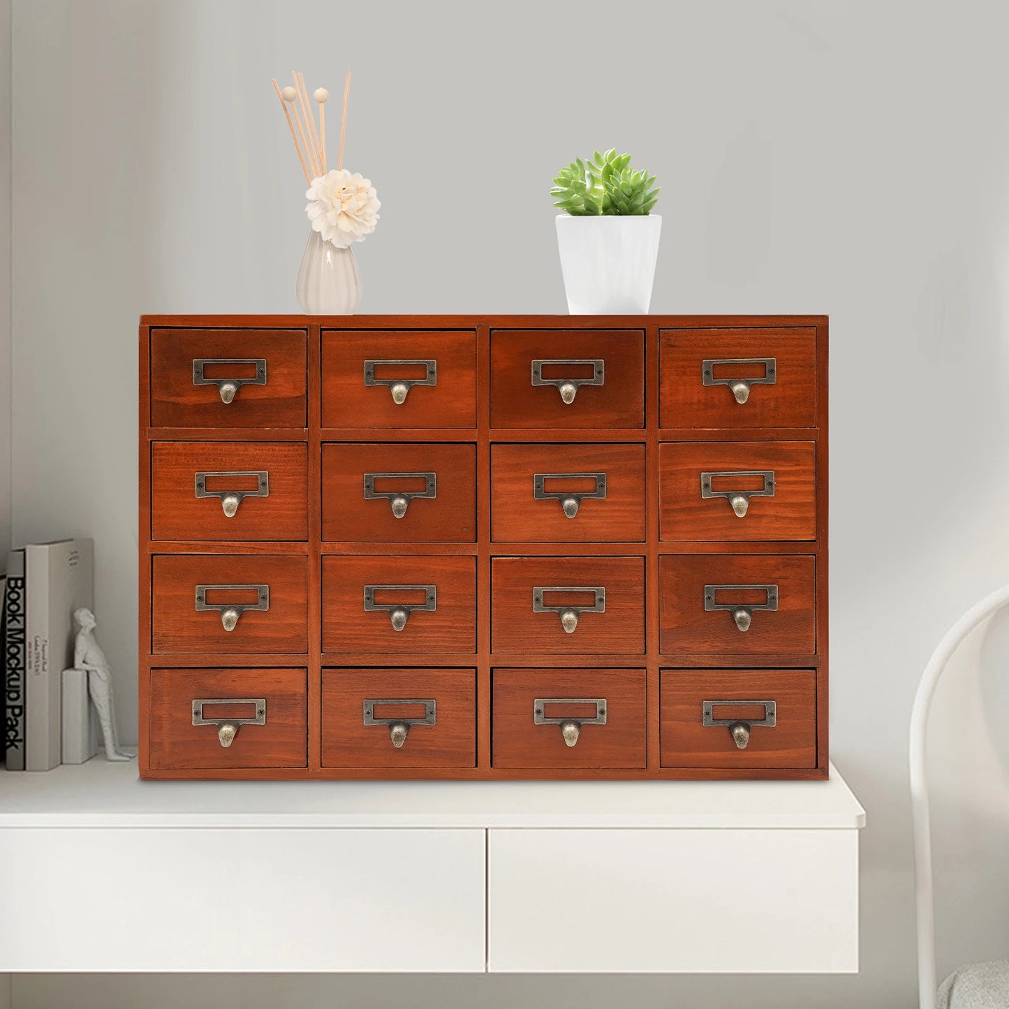 Large 16-Drawer Multifunctional Wooden Storage Box