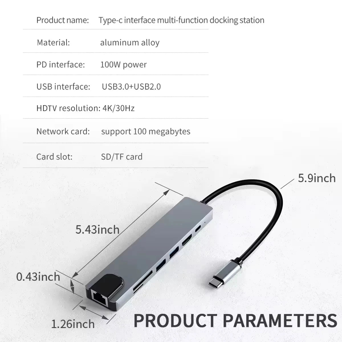 7 in 1 Type C Docking Station