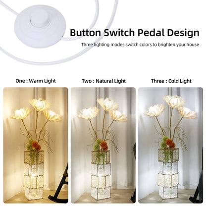 Decorative Floor Lamp LED Rattan Standing Lights