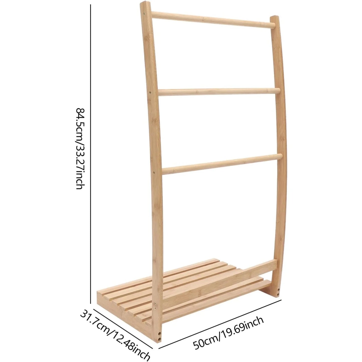 3-Tier Bamboo Bathroom Freestanding Towel Rack