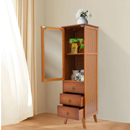 Home Coffee Wine Bar Wood Corner Cabinet