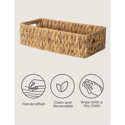 Basket Toilet Paper Wicker Storage Built-in Handles