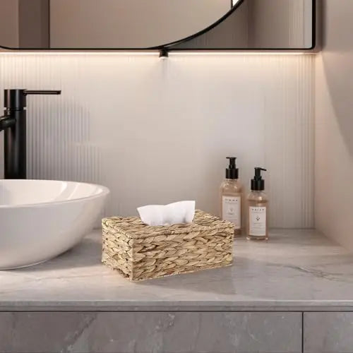 Water Hyacinth Woven Rectangular Tissue Box Holder