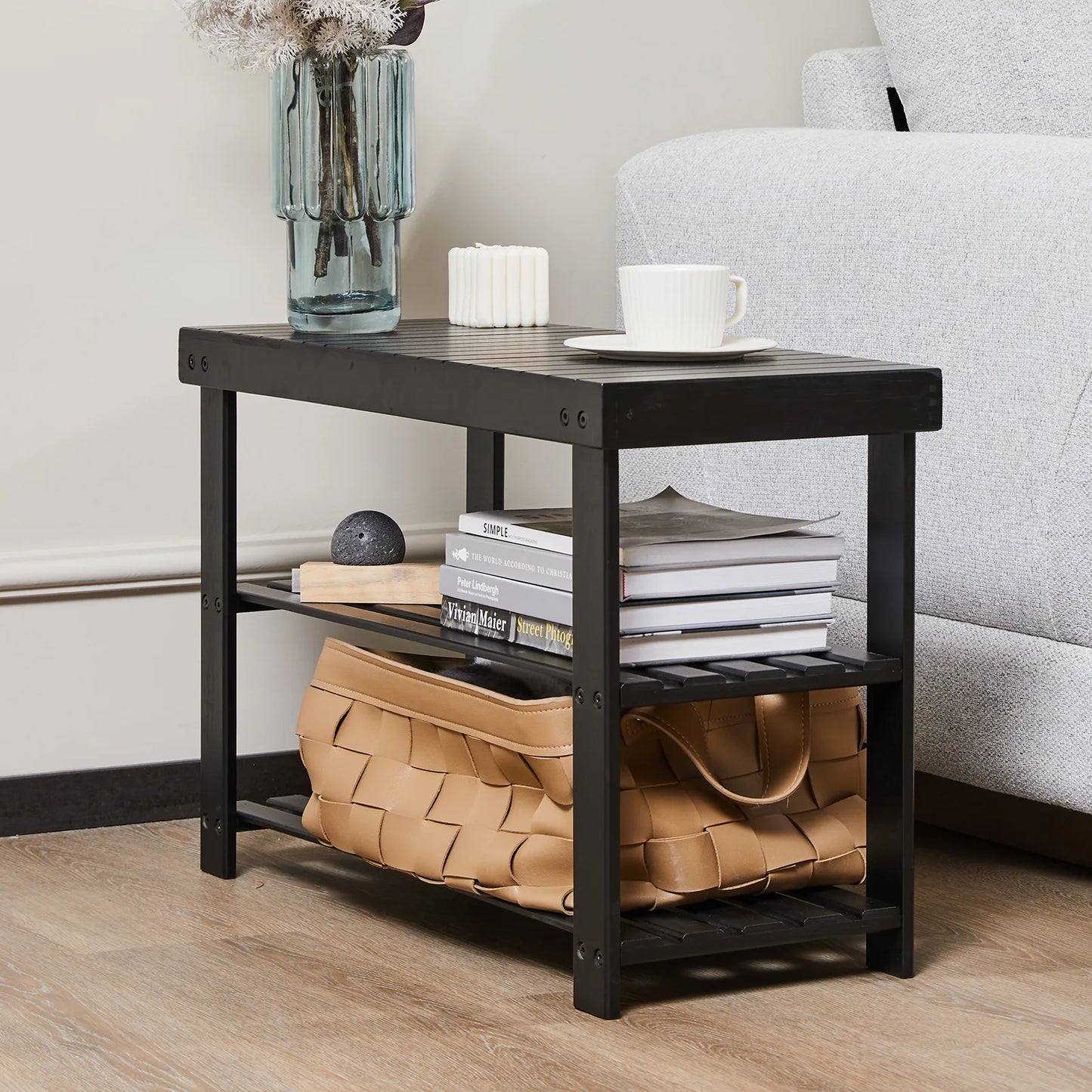 3-Tier Bamboo Shoe Rack Bench