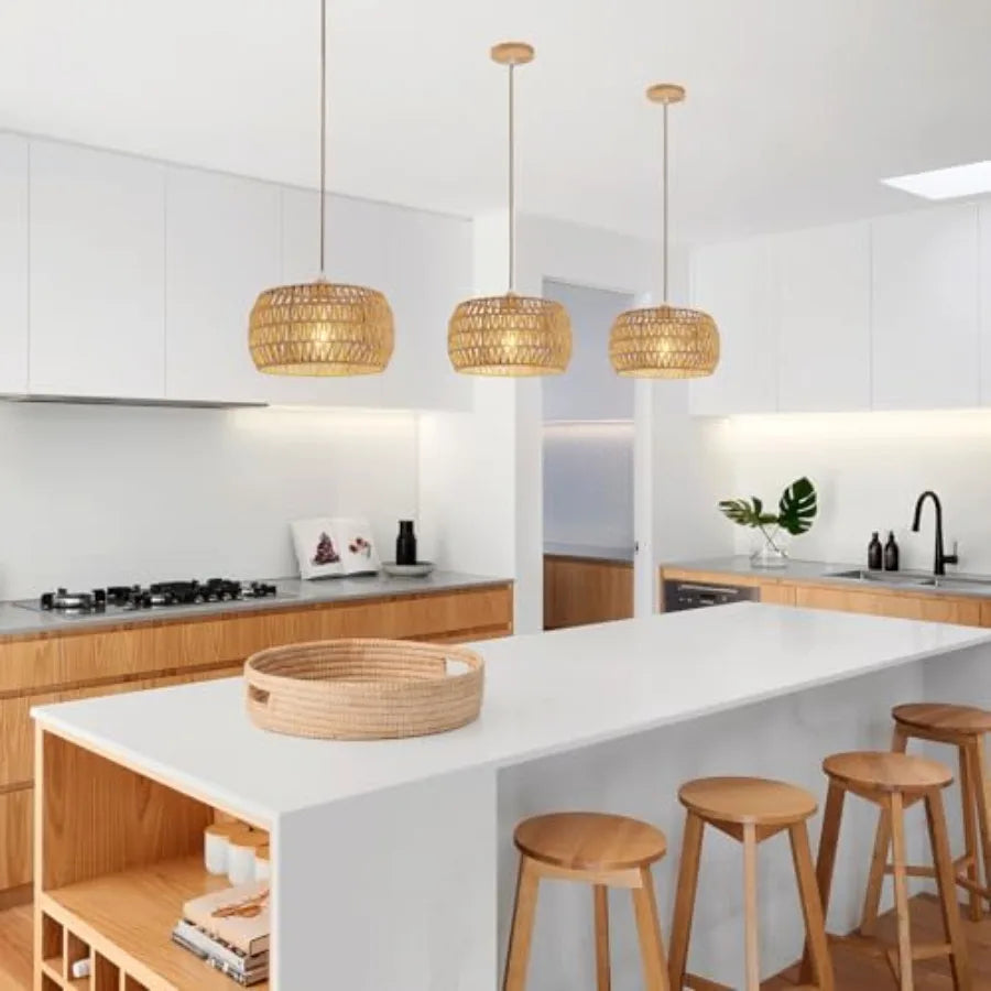 Rattan Pendant Light Fixture Ceiling Bohemian Chandelier
