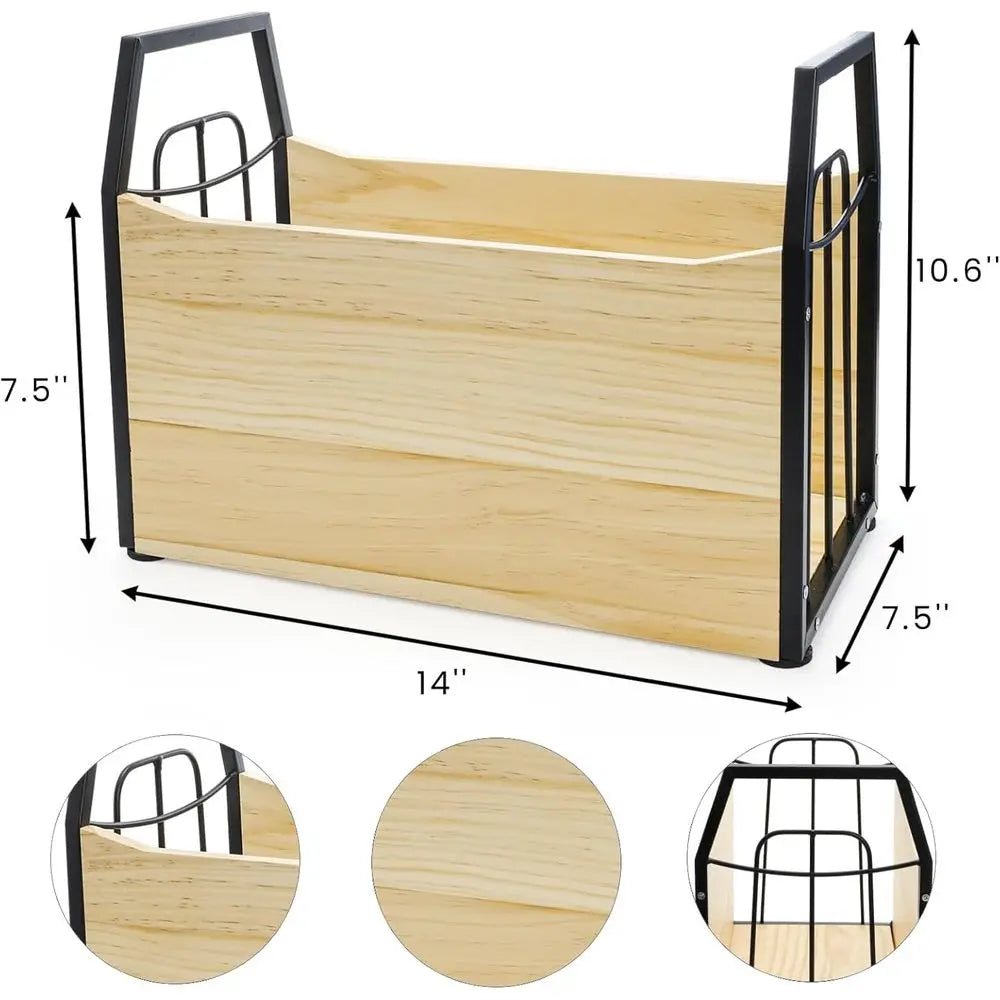 Rustic Magazine Storage Rack and Book Organizer