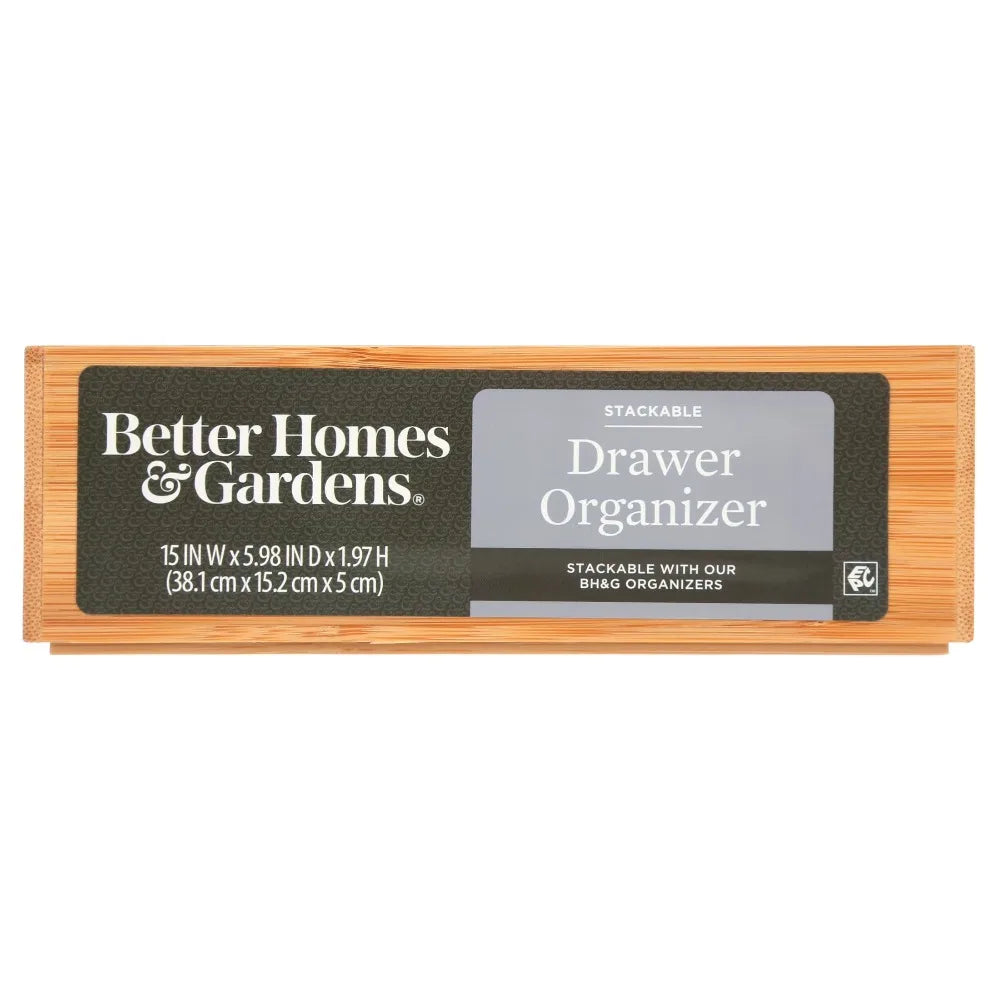 Bamboo Drawer Organizer for Kitchen Utensils and Cutlery