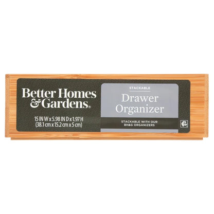 Bamboo Drawer Organizer for Kitchen Utensils and Cutlery