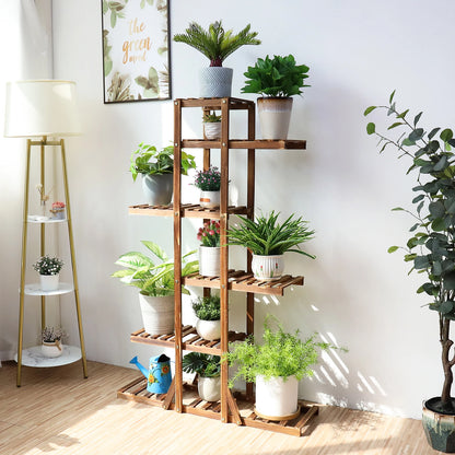 6 Tier Wooden Plant Stand Holder