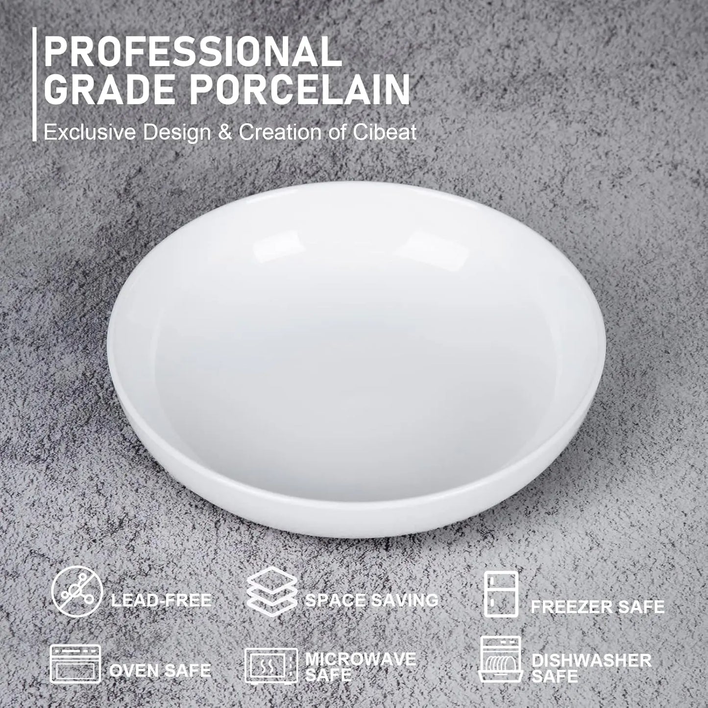 22 Ounce Porcelain Pasta Bowls Set