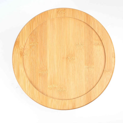 2 Tier Bamboo Spice Rack Turntable Organizer