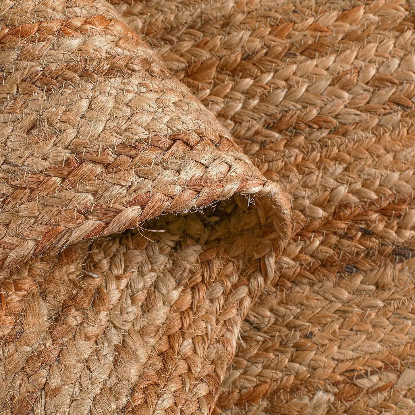 Hand Woven Jute Braided Round Rug