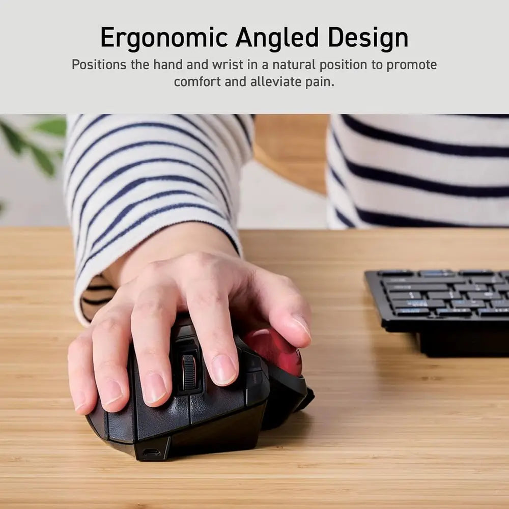Wireless Ergonomic 3-Device Connectivity Trackball Mouse