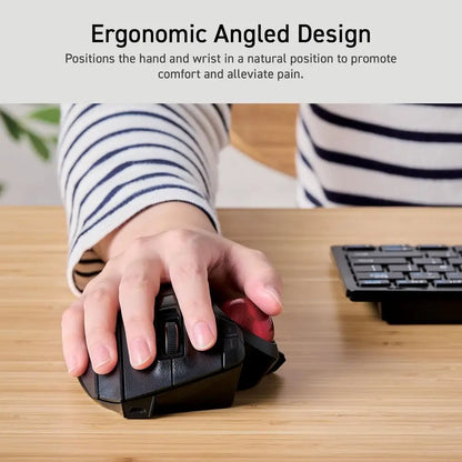 Wireless Ergonomic 3-Device Connectivity Trackball Mouse