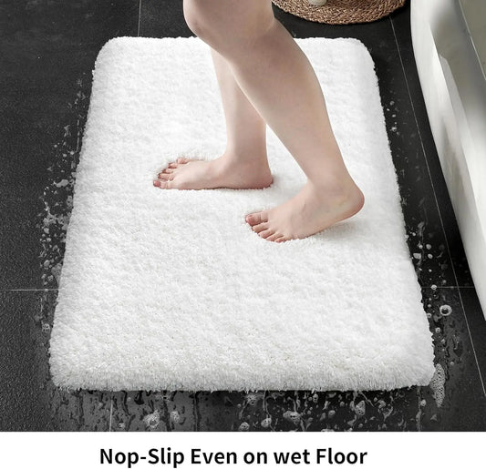 White Bathroom Rugs 24x36 Non Slip