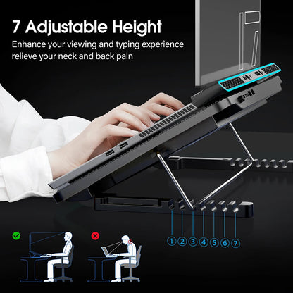 Laptop Cooling Pad with 6 Quiet Fans
