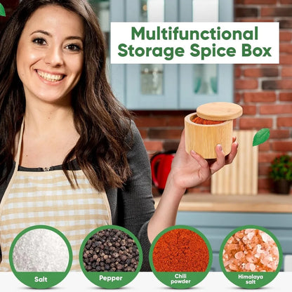 Elegant Flaky Salt and Pepper Spice Storage Container