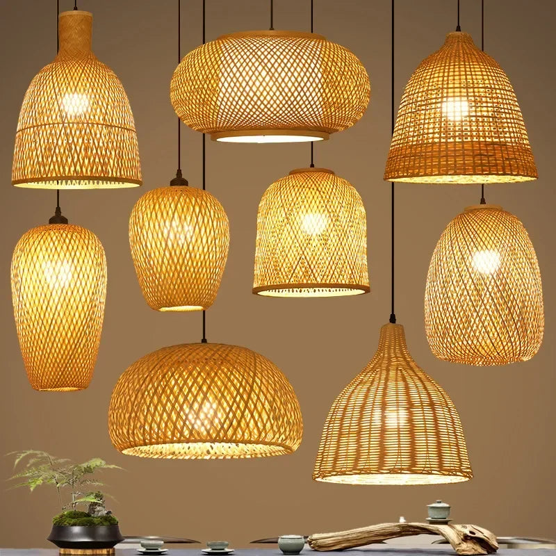 Bamboo Pendant Lamps Ceiling Lights