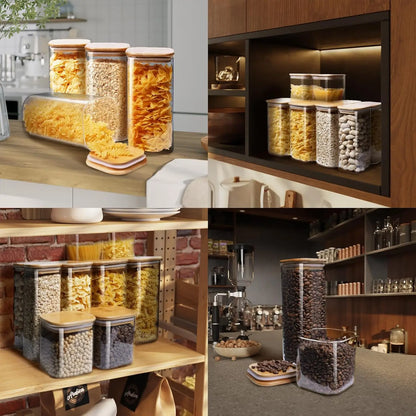 12-Pack Square Glass Jars Storage Container
