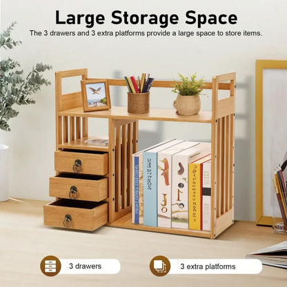 Bamboo Desktop Bookshelf Counter Top