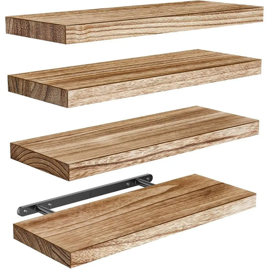 Floating Wood Wall Shelves for Home Office