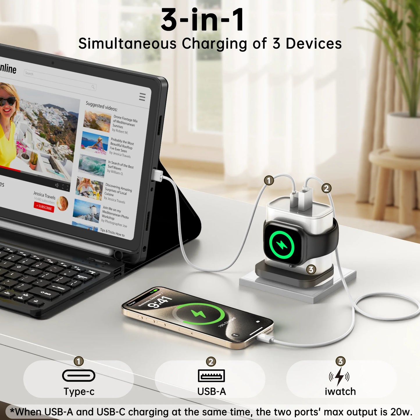 Portable Travel 3 in 1 Charger