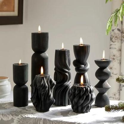 7-Pack Pillar Candles  Soy Wax