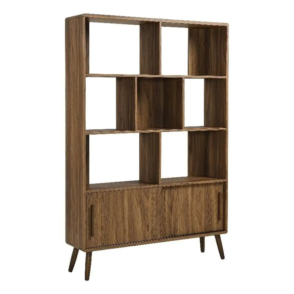 8 Shelf Bookcase with Sliding Doors