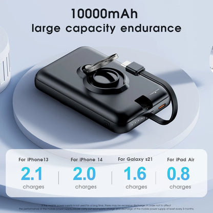 Magnetic Wireless Charger with Built-in Fast Charge Cable