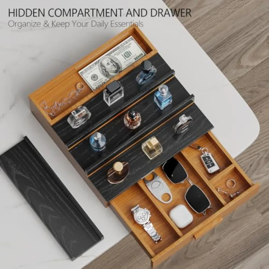 Solid Walnut Cologne Organizer Display Shelf