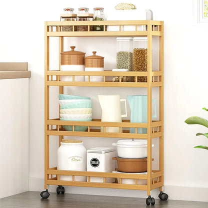 Slim  Narrow 4-Tier Rolling Storage Cart