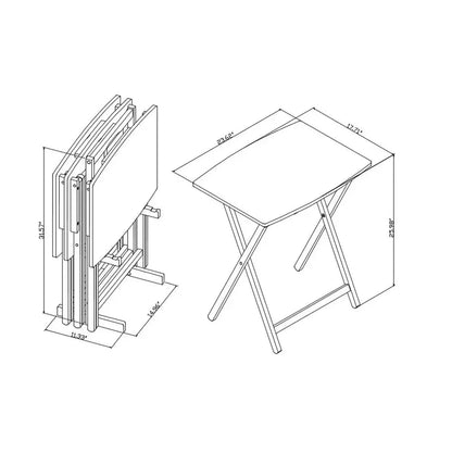 5pcs XL Oversized TV Tray Tables