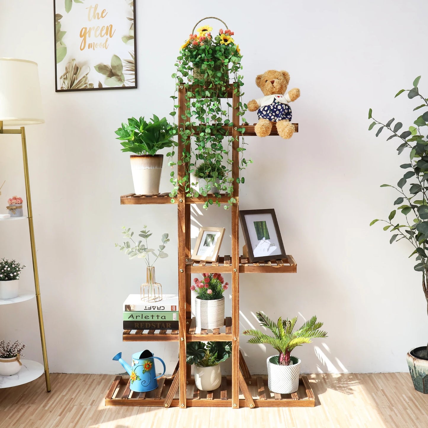 6 Tier Wooden Plant Stand Holder