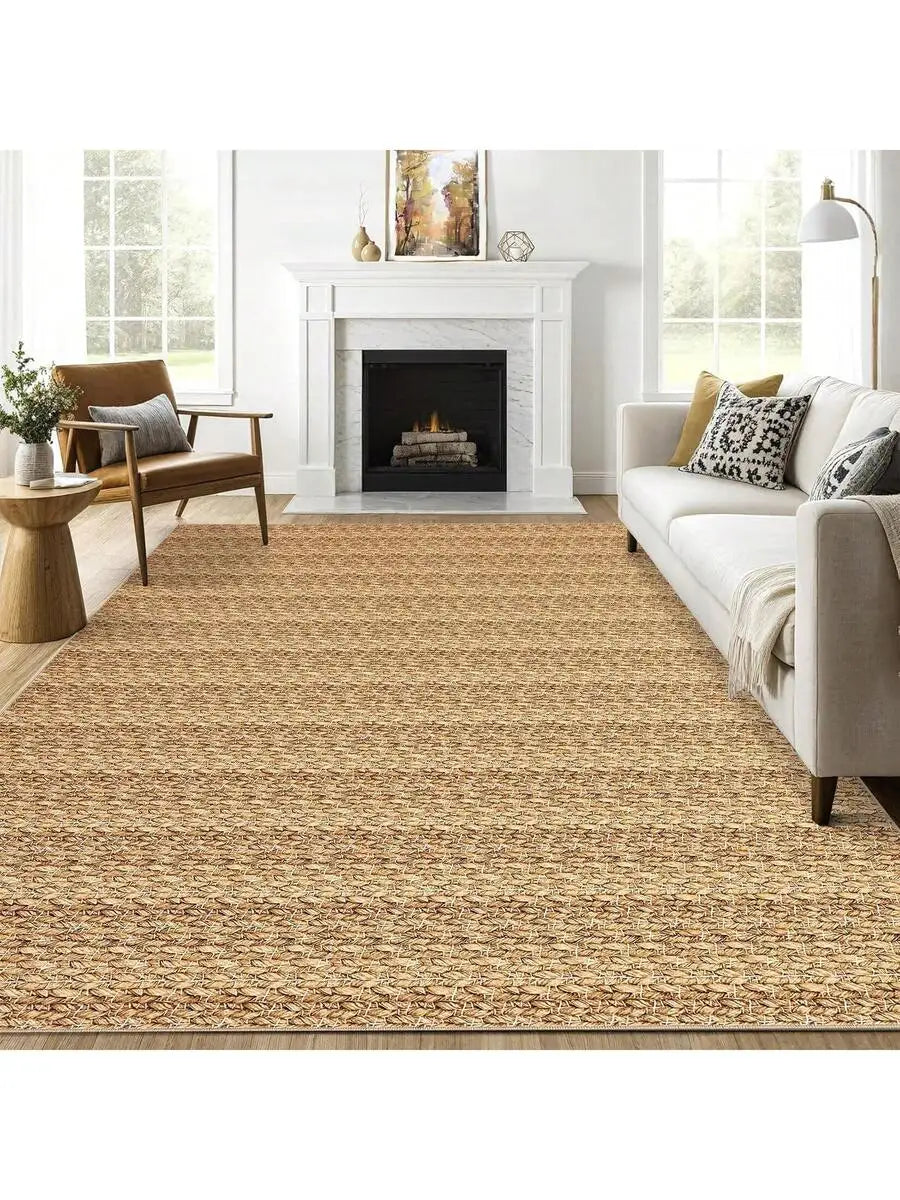 Modern Non-Slip Woven Jute Runner Rug