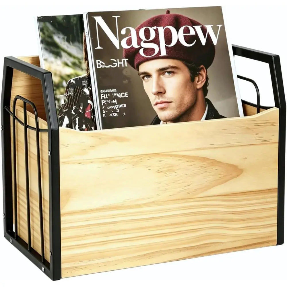 Rustic Magazine Storage Rack and Book Organizer