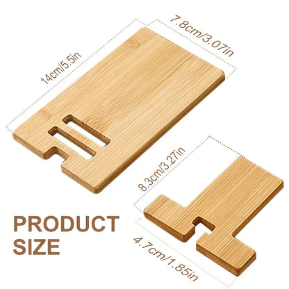 1Pc Natural Bamboo Folding Phone Stand