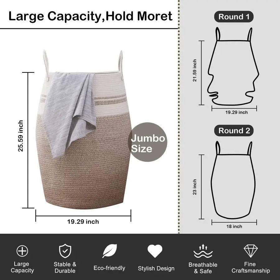 Laundry Hamper Woven Cotton